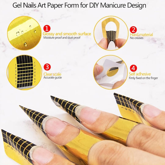 500 Форми За Удължаване Gold Architectural Nail Forms
