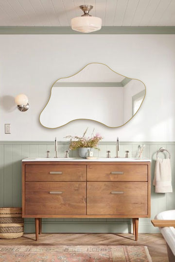 SteweHome Full-Length Asymmetric Beige Wall Mirror 140x80cm