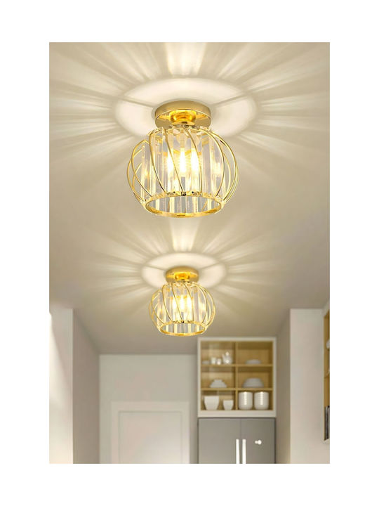 SteweHome Ceiling Light 25cm Gold with E27 Socket