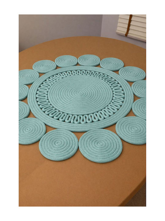SteweHome Turquoise Round Tablecloth Ø33cm