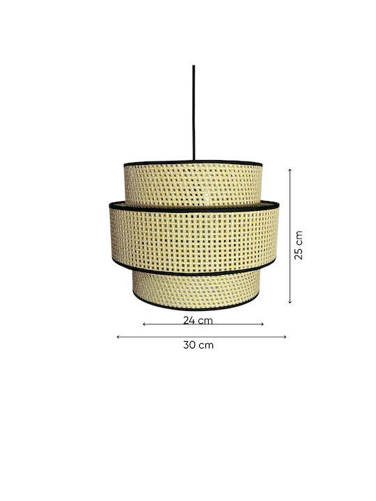SteweHome Beige Pendant Ceiling Light with E27 Socket 30x75x71cm