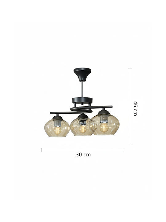 SteweHome Brown Pendant Ceiling Light with E27 Socket 30x46x20cm