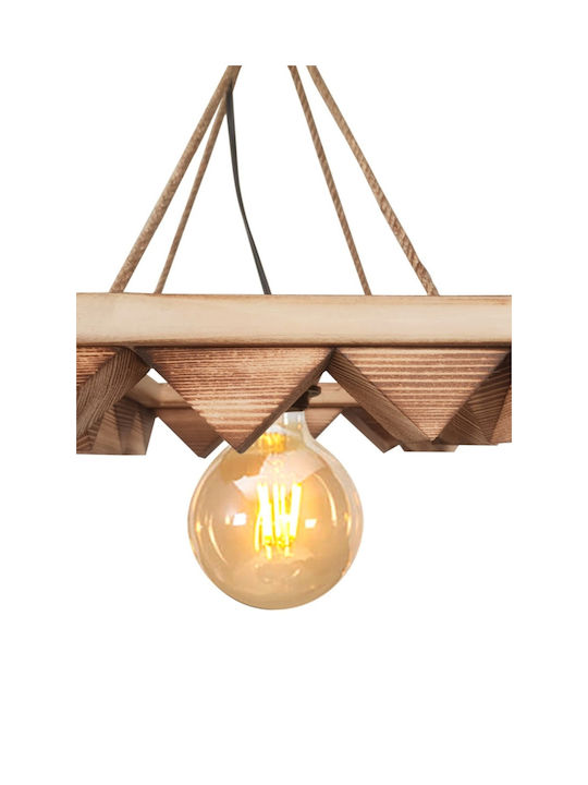 SteweHome Brown Ceiling Light with Rope for E27 Socket 26x26x35cm