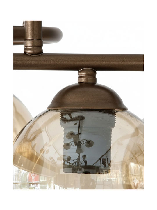 SteweHome Brown Pendant Ceiling Light with E27 Socket 30x46x20cm