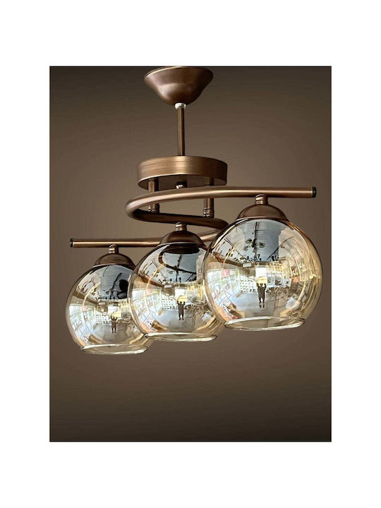 SteweHome Brown Pendant Ceiling Light with E27 Socket 30x46x20cm
