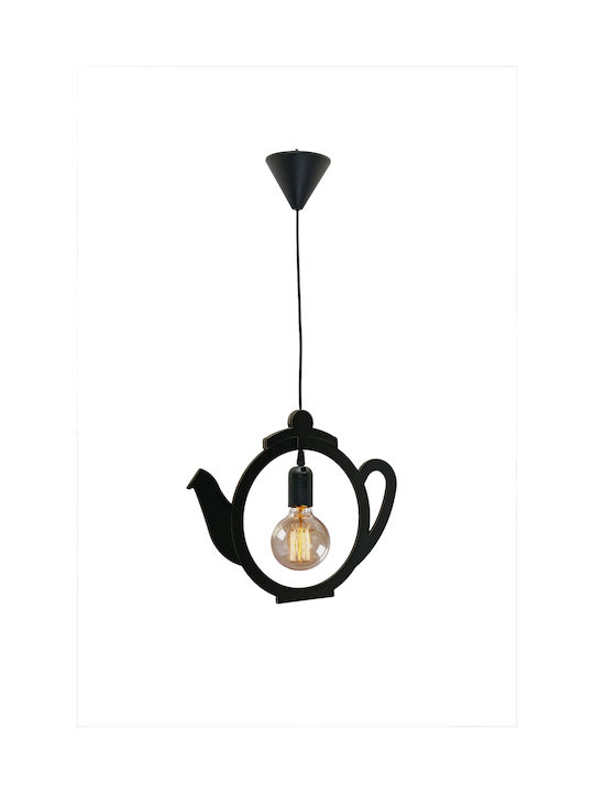 SteweHome Black Pendant Ceiling Light with E27 Socket 60x42x51cm