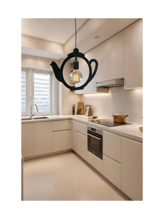 SteweHome Black Pendant Ceiling Light with E27 Socket 60x42x51cm