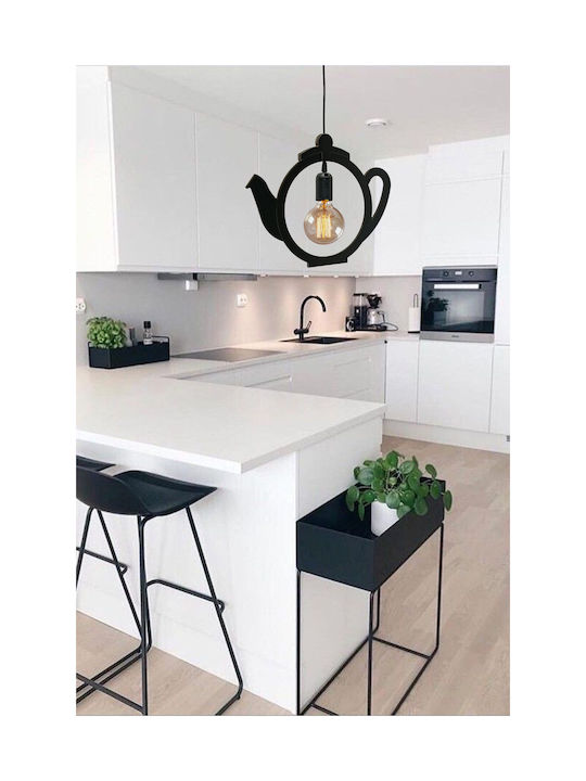 SteweHome Black Pendant Ceiling Light with E27 Socket 60x42x51cm