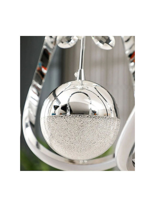 SteweHome Beige LED Ceiling Light with Crystals 20x20x81cm