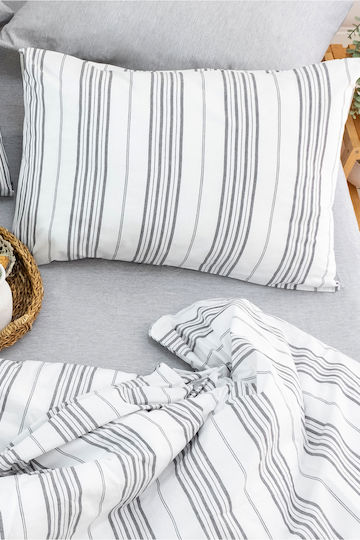 SteweHome Set SteweHome Set 2 Pieces Cotton Pillowcases 50x70 With Design And Cover 70x50 Cm Ste-021008-v42063 50x70cm STE-021008-V42063