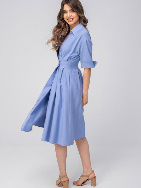 Larina Midi Hemdkleid Blau