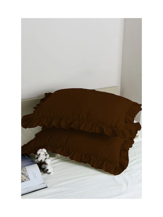 SteweHome Set Brown Pillowcases 50x70cm