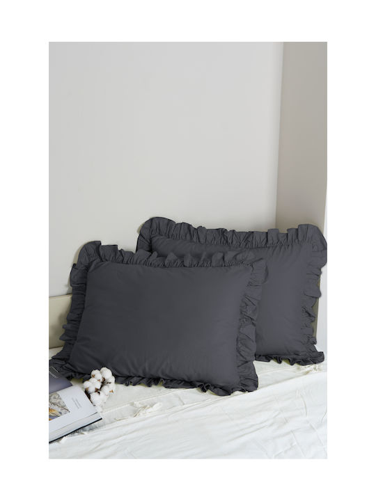 SteweHome Σετ Μαξιλαροθήκες Γκρι 50x70εκ.