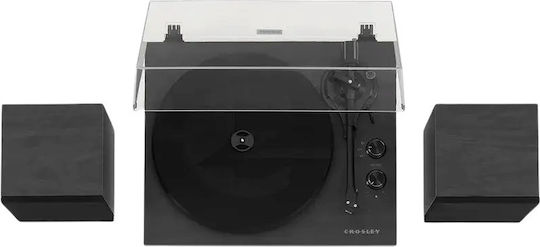Crosley C62 Pick-Up Cu Transmisie Cu Curea Și Preamp Încorporat Cu Difuzoare Negru