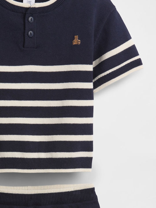 Kids Set with Shorts Summer 2 Pieces Navy Uniform Stripe