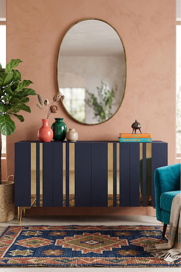 Sideboard Holz Grau 120x32x75cm