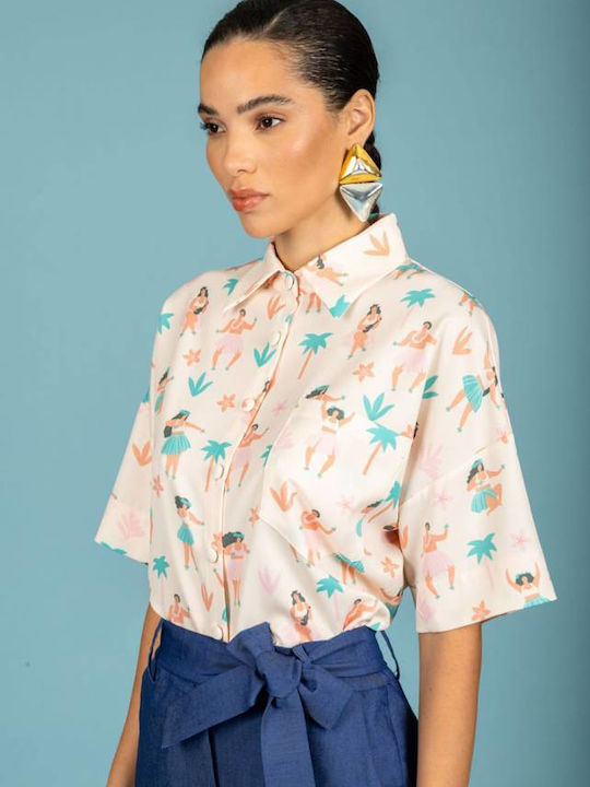 Long Sleeve Women's Shirt Ecru 131-71531-064