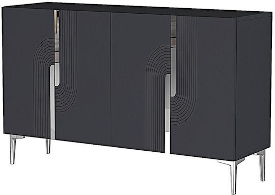 SteweHome Μπουφές Ξύλινος με Καθρέπτη Braune 120x32x75cm