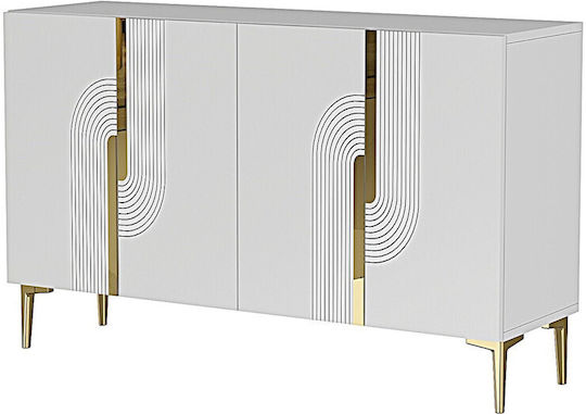 Μπουφές Ξύλινος με Καθρέπτη Καφέ 120x32x75cm