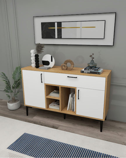 SteweHome Sideboard Holz 135x40x84cm Mehrfarbig