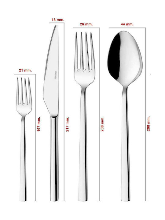 SteweHome Cutlery Set Stainless Steel Silver 4 Pieces