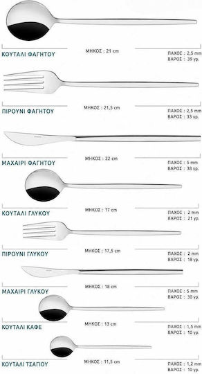 SteweHome Cutlery Set Stainless Steel Silver 5 Pieces