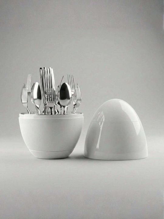 SteweHome Cutlery Set Stainless Steel White 24 Pieces