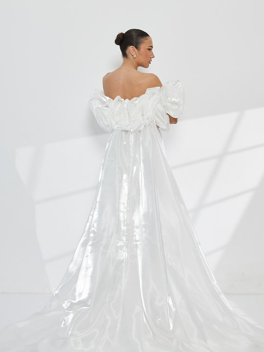Maxi Wedding Dress Off-Shoulder White