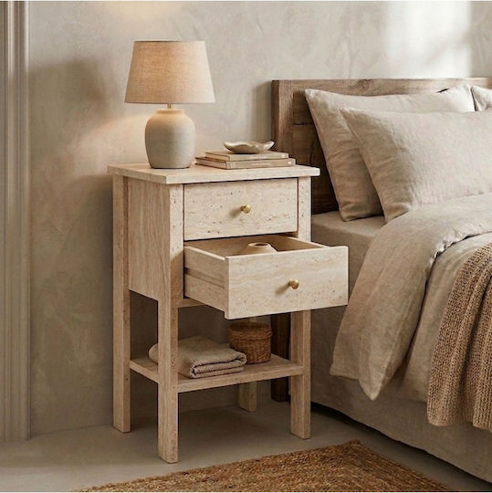 SteweHome Nachttisch Holz Gold 40x35x70cm