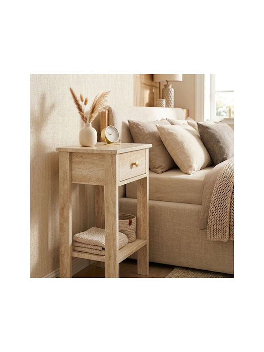 Wooden Gold Bedside Table 40x35x70cm