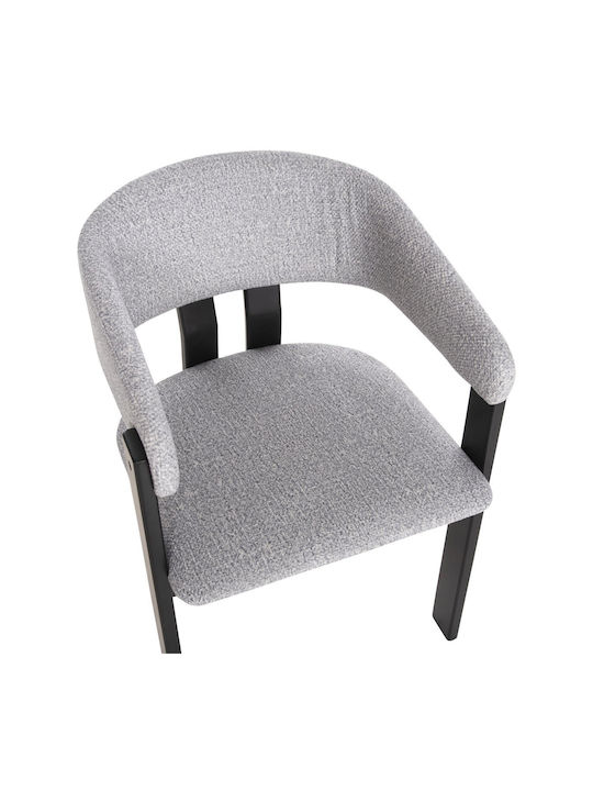 Dining Room Armchair with Fabric Upholstery Black-Light Gray
