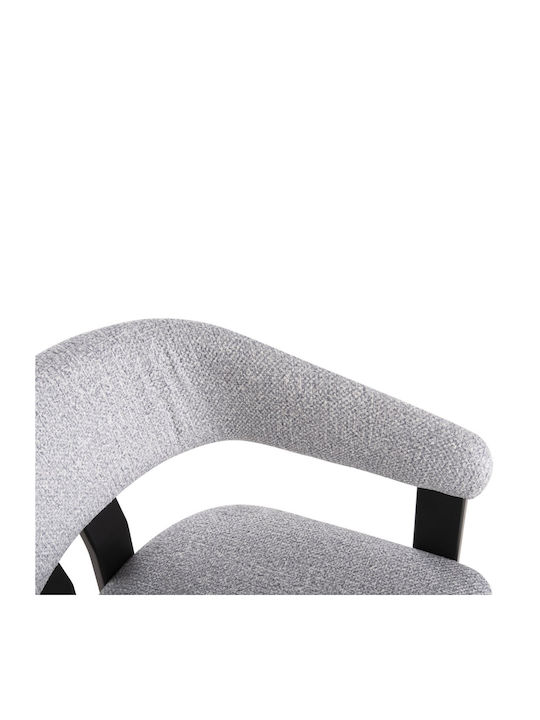 Dining Room Armchair with Fabric Upholstery Black-Light Gray