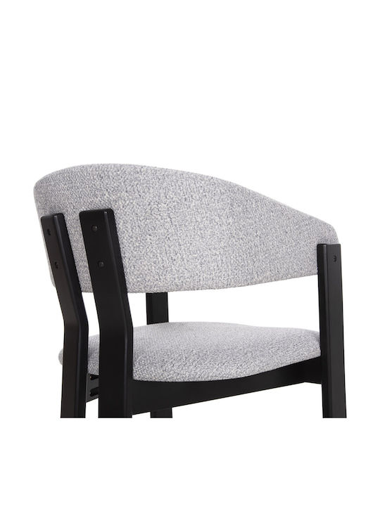 Dining Room Armchair with Fabric Upholstery Black-Light Gray