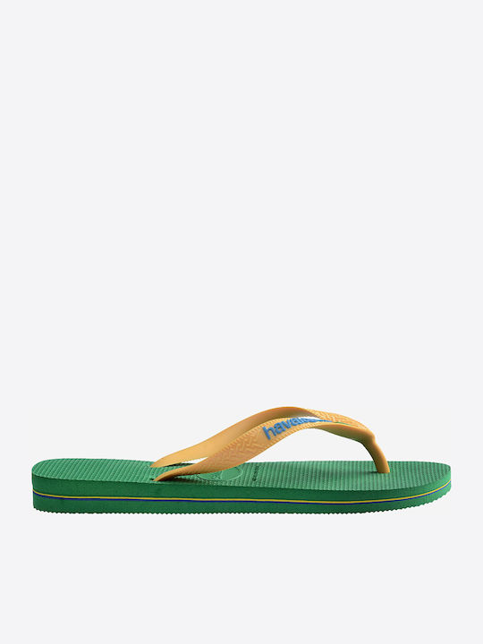Havaianas Brasil Logo Flip Flops Πράσινα
