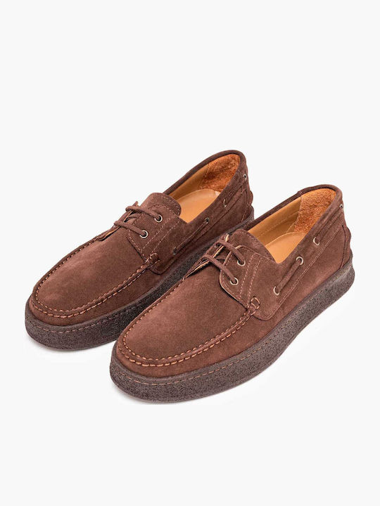 Δερμάτινα Ανδρικά Boat Shoes σε Καφέ Χρώμα