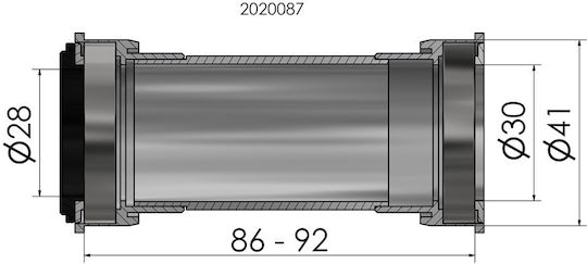 Μεσαία Τριβή Elvedes Press Fit 41mm Bb386/92