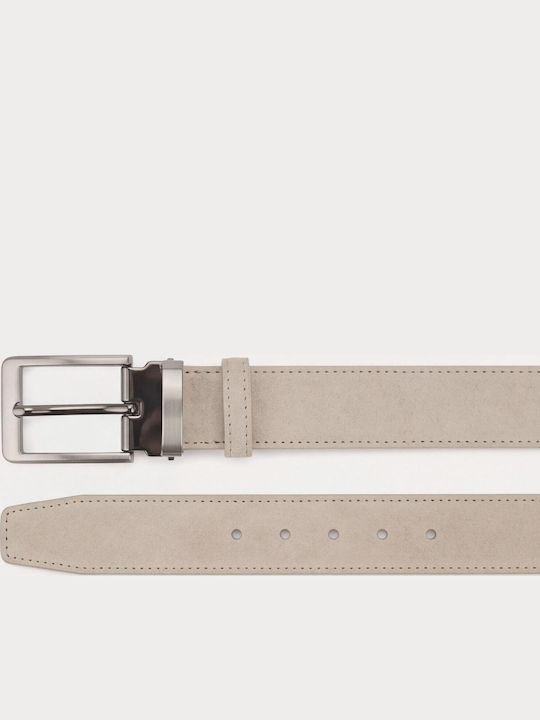 Men's Leather Beige Belt