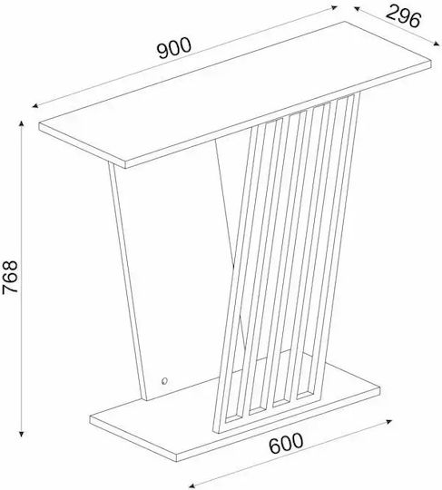 Κονσόλα Ξύλινη Χρυσή Μ90xΠ60xΥ77εκ.