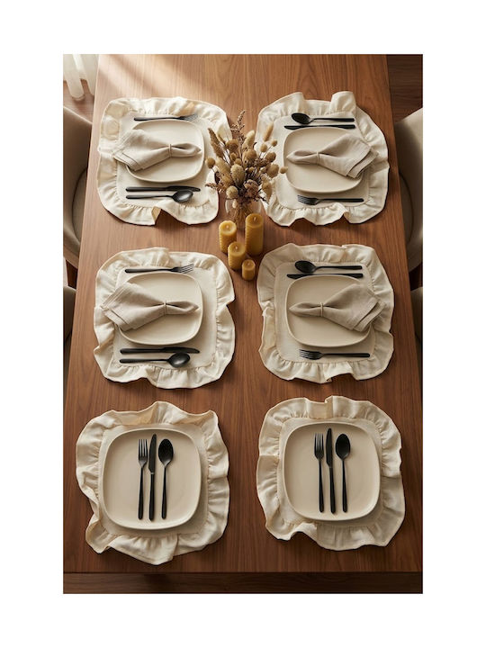 SteweHome Σουπλά Υφασμάτινο Μπεζ 33x33cm 6τμχ SteweHome Σουπλά Υφασμάτινο Μπεζ 33x33cm 6τμχ