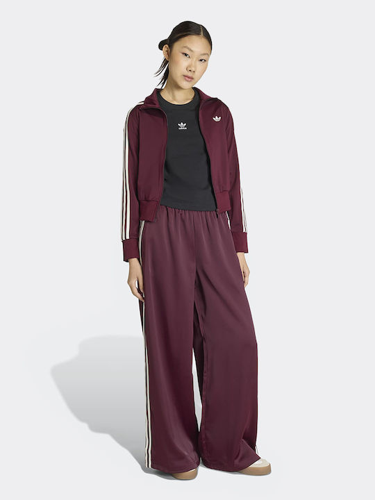 Adicolor Satin Flared Sweatpants Burgundy