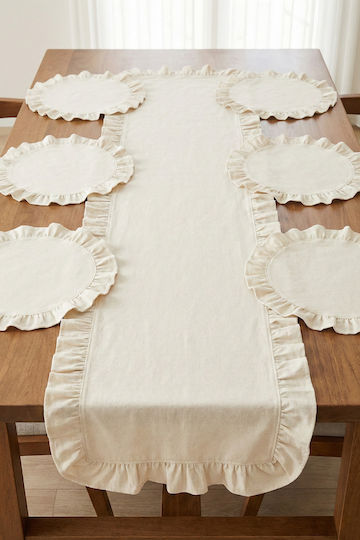 SteweHome Σουπλά Υφασμάτινο Λευκό 110x40cm 7τμχ SteweHome Σουπλά Υφασμάτινο Λευκό 110x40cm 7τμχ