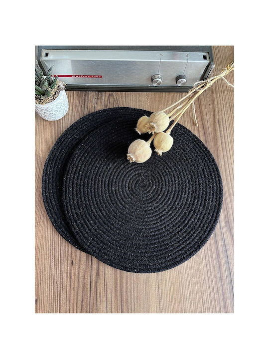 SteweHome Stoff Tischsets Schwarz 33x33cm 2 Stück