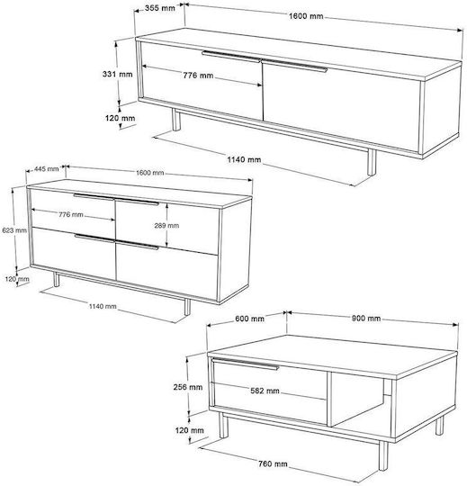 Set Mobilier STE-020282-V38849 3 Bucăți