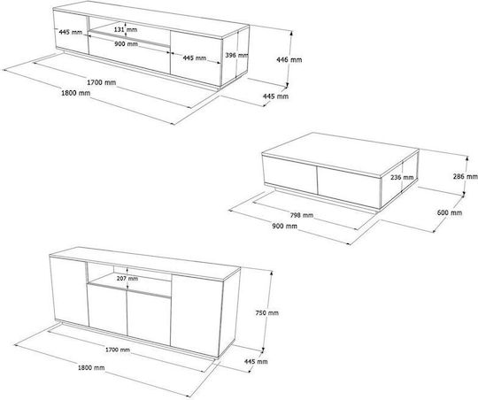 Set Mobilier STE-020264-V38766 3 Bucăți