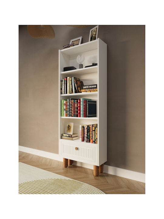White Bookcase 65x22x166cm