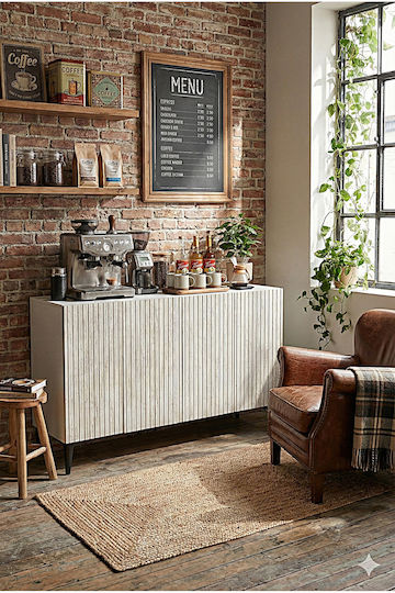 SteweHome Sideboard Holz 120x32x75cm Mehrfarbig