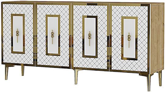 SteweHome Sideboard Mit Spiegel Gold 150x32x75cm