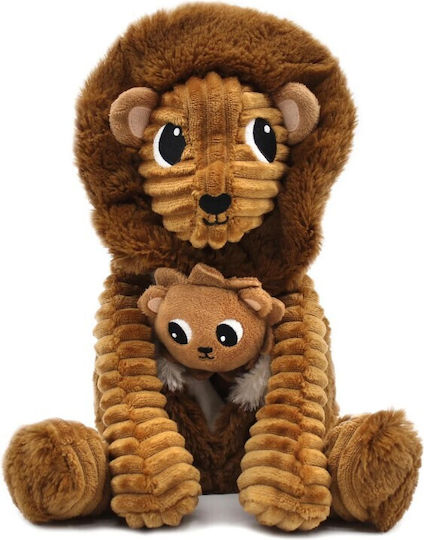 Les Deglingos Plush Lion Mom & Baby Valentine's Day with Sound 26 cm