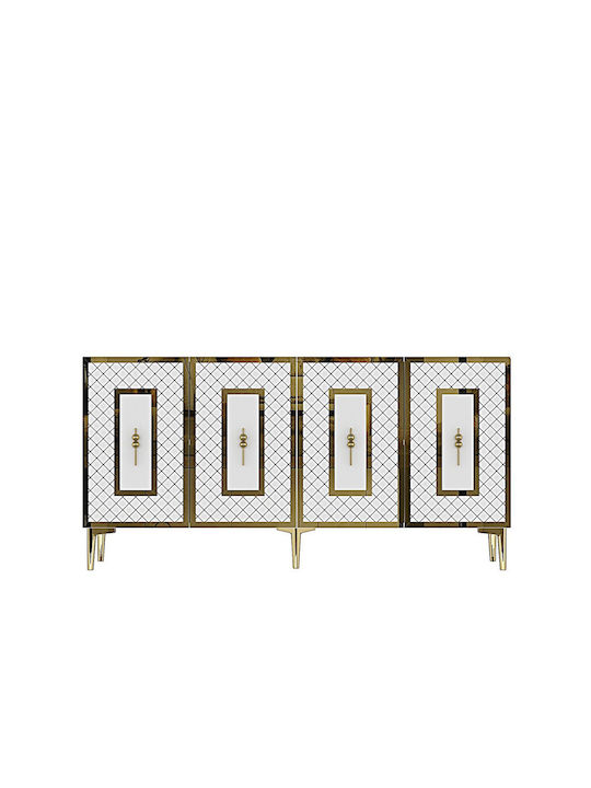 Μπουφές Ξύλινος Χρυσός 150x32x75cm