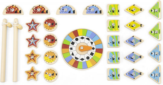 Viga Toys Wooden Fishing Game Wooden Magnetic Fishing Game